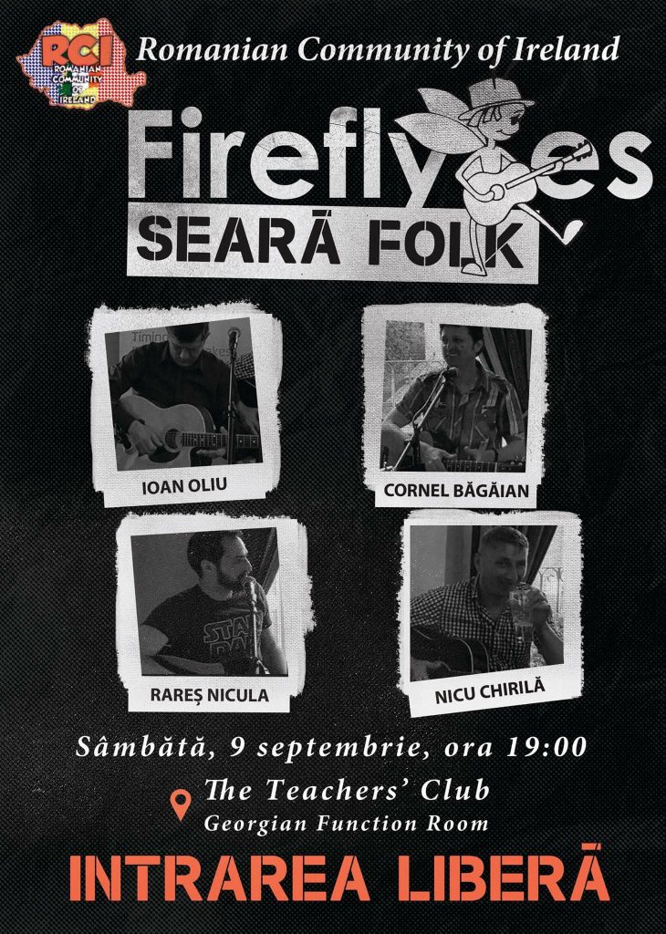 Lansare trupa de folk  Fireflyes (Licuricii) - Teachers Club Dublin, 9 septembrie 2017
