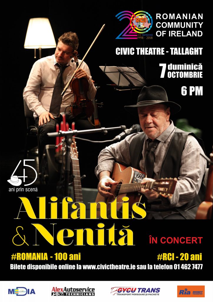Concert extraordinar Nicu Alifantis și Mihai Neniță, 7 octombrie 2018, Civic Theatre